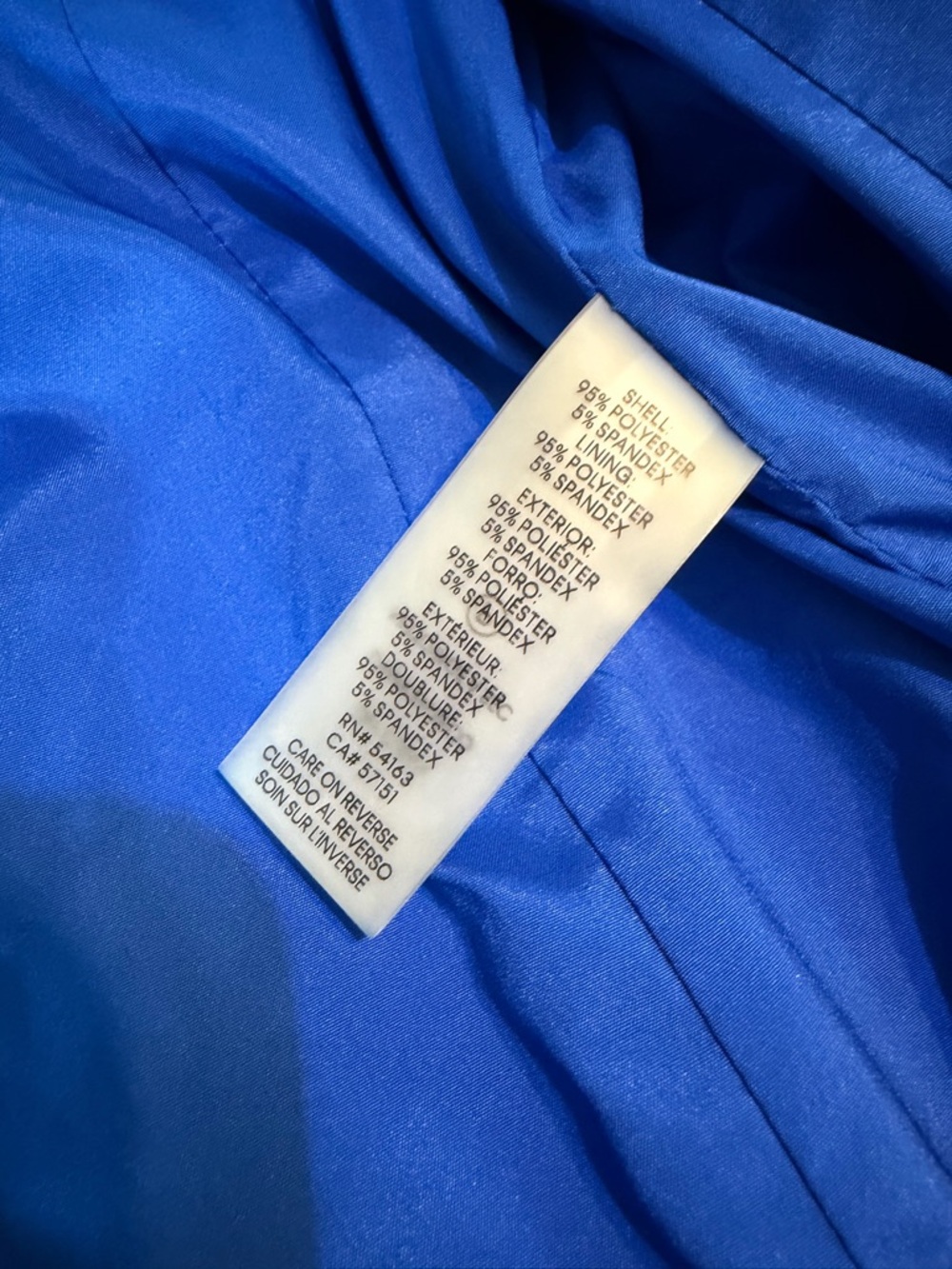 Calvin Klein Blue Blazer Size 14 One Button Career Jacket Chic Work - Picture 8 of 9